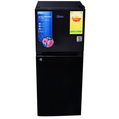 Midea 128L Black Double Door Top Freezer Refrigerator [MDRT187FGG28]